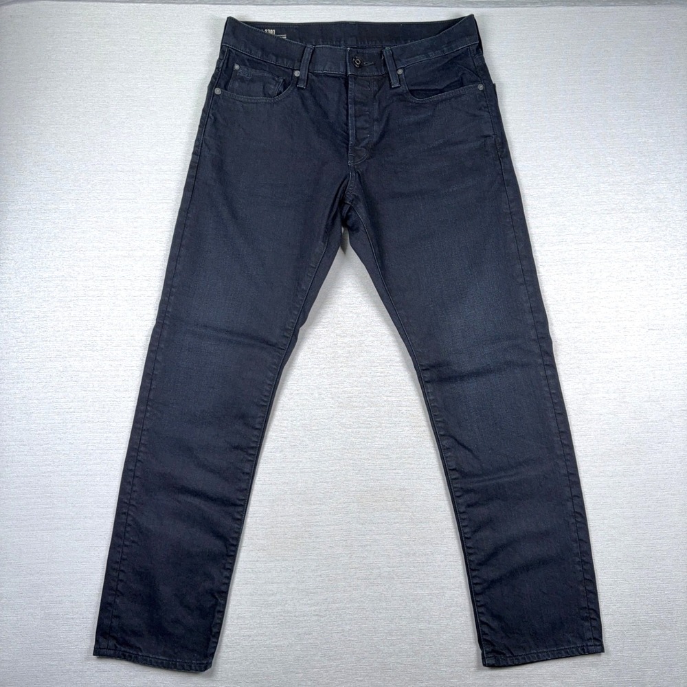 G-Star Raw 3301 Straight Tapered Button-Fly Jeans Mens 32x30 Cotton Stretch